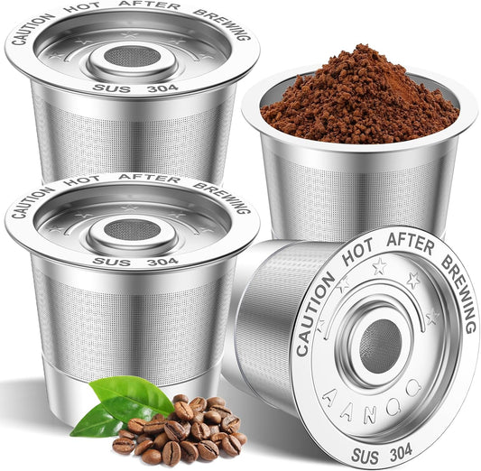 AANQQ 4 Pack Reusable K Cup Pods for Keurig: All Stainless Steel Money Save