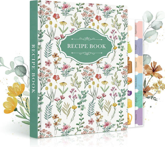 Lanpn Blank Recipe Book Cookbook for 70 Recipes, A5 Waterproof Empty Recipe Notebook to Organize Your Family Recipes,