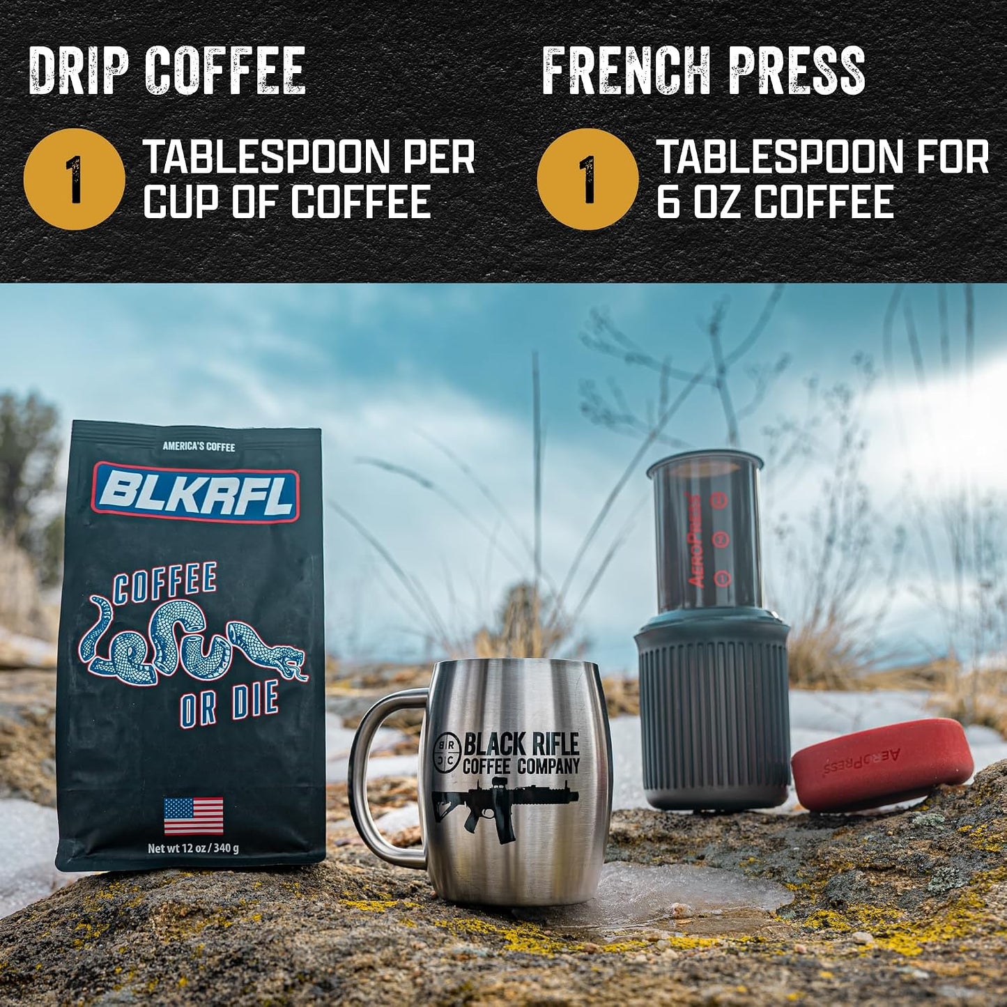 Black Rifle Coffee Medium Roast Ground Coffee Coffee or Die 12 oz | Veteran Founded, 100% Arabica, milk chocolate, toasted walnut &amp; buttery finish