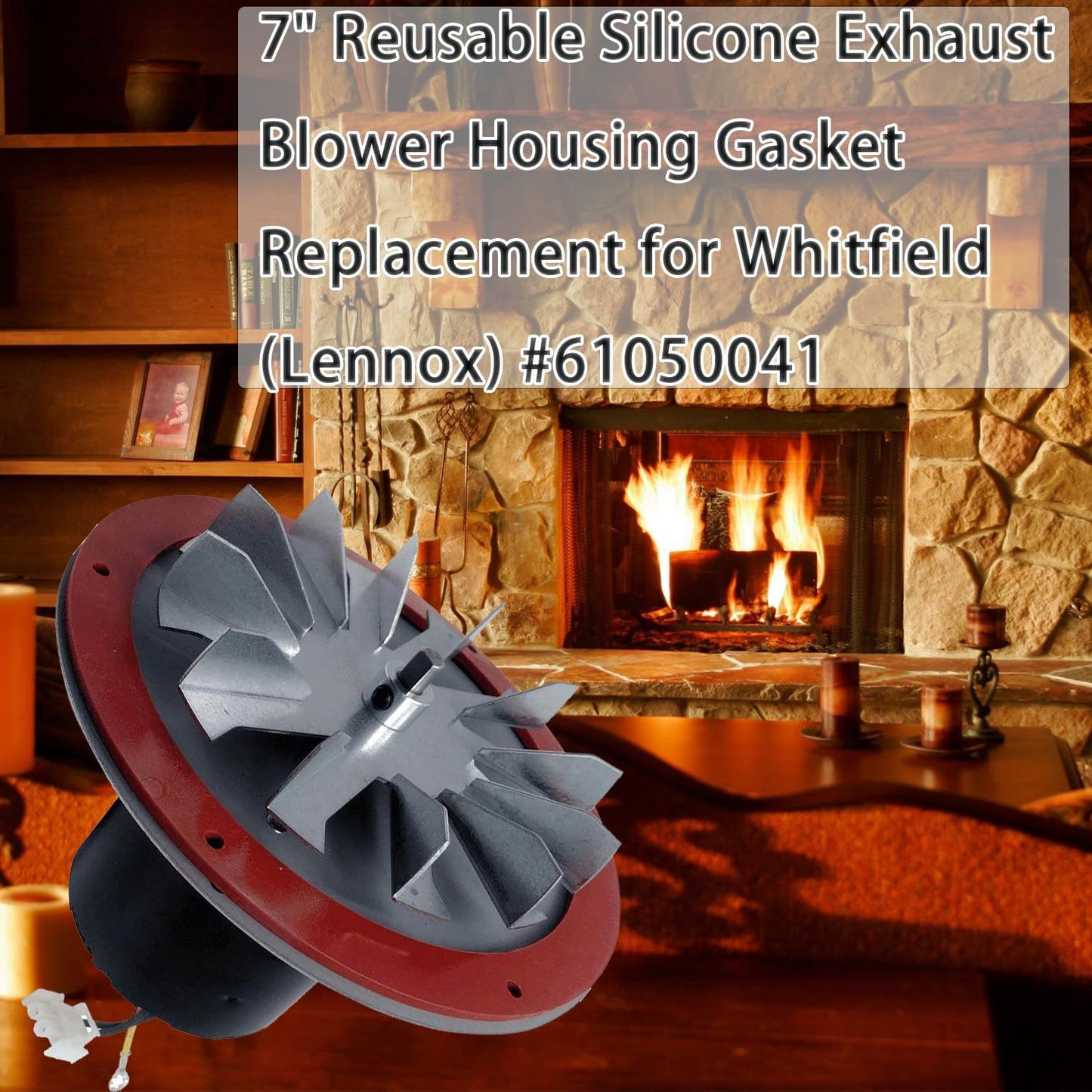 Silicone Gasket Repl Whitfield Profile 20/30 61050041 12050011 7in 2Pack | Silicone Gasket Replacement, Whitfield Profile 20/30, Combustion Blower Motor, 7in, 61050041/12050011, 2-Pack, Durable