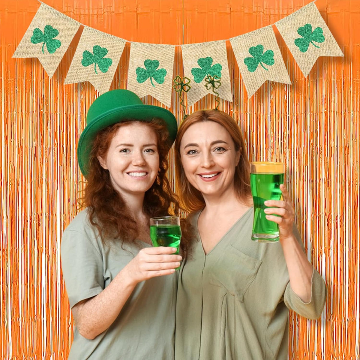 BRAVESHINE Orange Streamers Party Backdrop | Halloween Decorations | 2 Pack