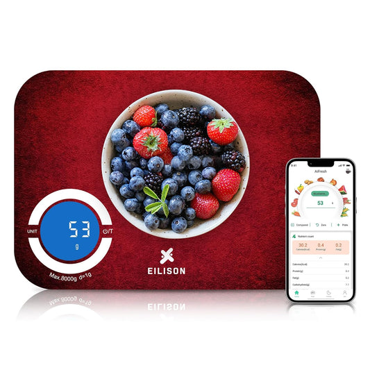 EILISON Smart Kitchen Food Scale with Bluetooth App, High-Precision Digital Food Scale for Baking, Cooking & Diet, 24