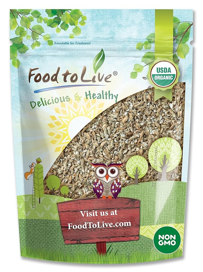 Food to Live Organic Cracked Rye Berries, 1 Pound - Non-GMO. Crushed & Sifted Groats. Raw, Vegan, Kosher, Bulk. Broken Whole Grain, Great for Cereal & Porridge. Good Source of Fiber & Protein