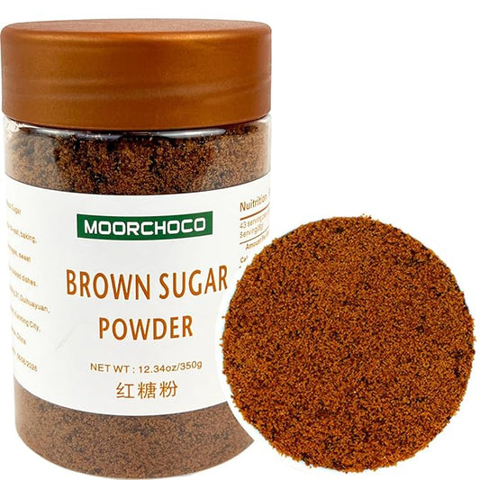 Black Sugar Powder from Yunnan, Pure Brown Sugar Sweetener for Cooking, Additive-Free (12.34oz)
