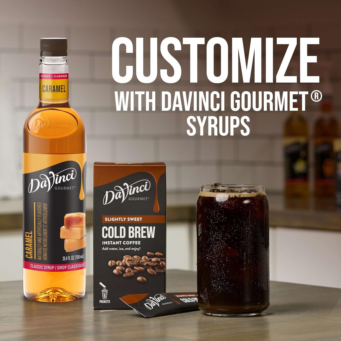 DaVinci Gourmet Vanilla Cold Brew Stick Pack, Instant Coffee Powder, 6 Count (Pack of 1)