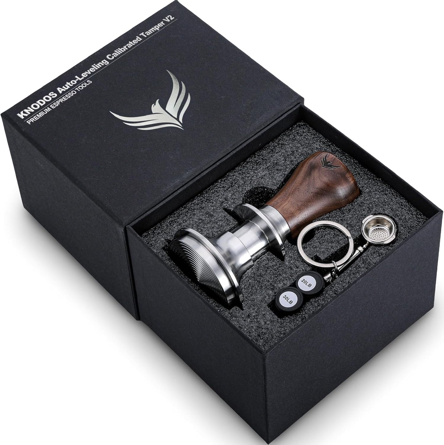 Calibrated Espresso Tamper 58mm Walnut Spring Loaded Design