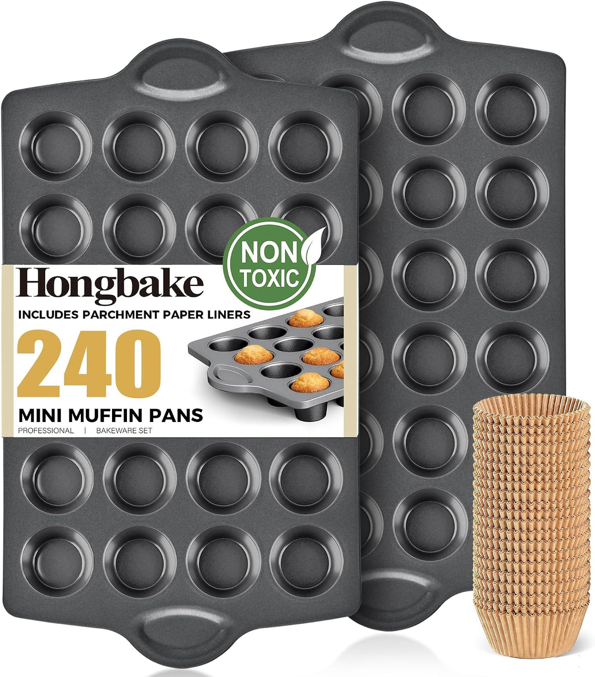 HONGBAKE Mini 24 Ceramic Muffin Pan Set