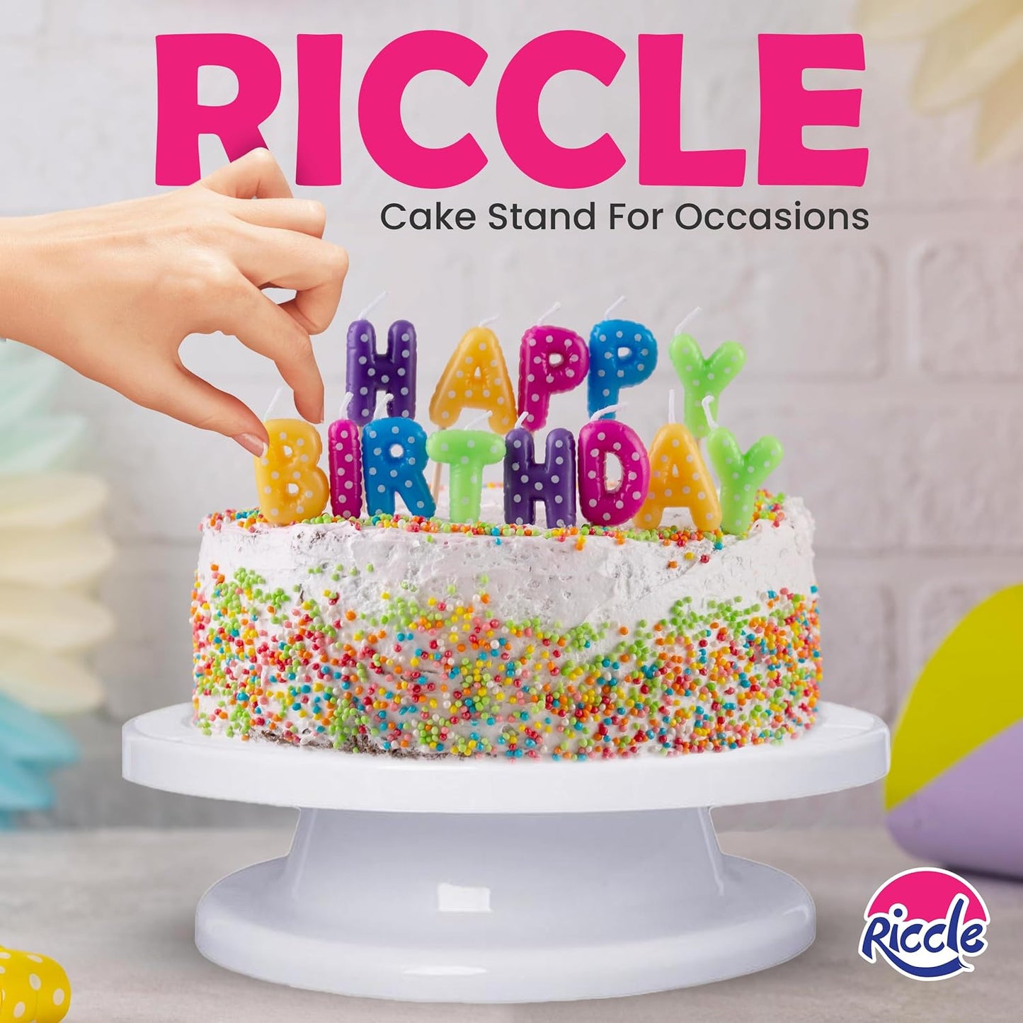 94 pcs Cake Decorating Kit with Cake Turntable - Includes 50pcs 16 Inch Disposable + 2 Reusable Piping Bags and Tips Set, 24 Icing Piping Tips, 2 Spatulas, 3 Icing Comb Scraper, 6 Cake Liners