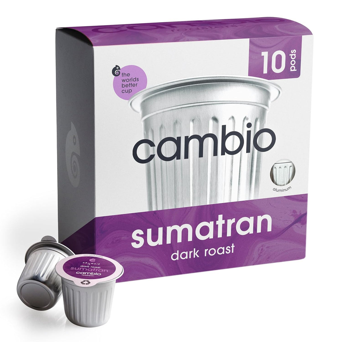 Cambio Roasters Dark Roast Coffee Pods - Recyclable Aluminum Pods, 10ct | Sumatran Organic Coffee in Recyclable Aluminum Coffee Pods. Compatible with Keurig® Brewers. Bold Flavor.