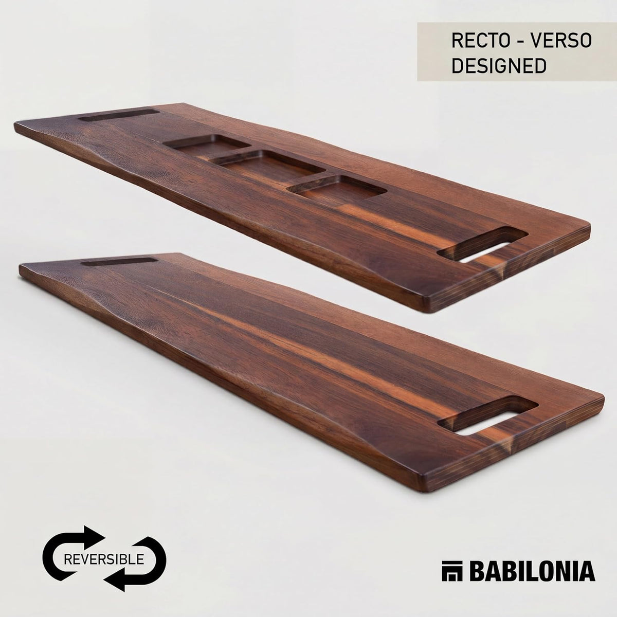 Extra Large Charcuterie Board Acacia, Reversible Long Wooden Tray | 36 x 12 Inch Premium Non toxic Acacia Wood Tray, Large Charcuterie Boards for Party, Long Cutting Board