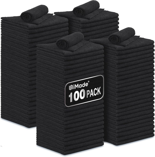 Microfiber Cleaning Cloth, 100 Pack Microfiber Towels for Cars Commercial Grade Work Rags Bulk Detailing Cloth for