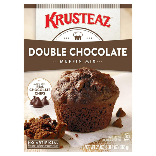 Krusteaz Muffin Mix, Double Chocolate Muffin Mix, Made with Real Chocolate Chips & No Artificial Flavors, Colors or