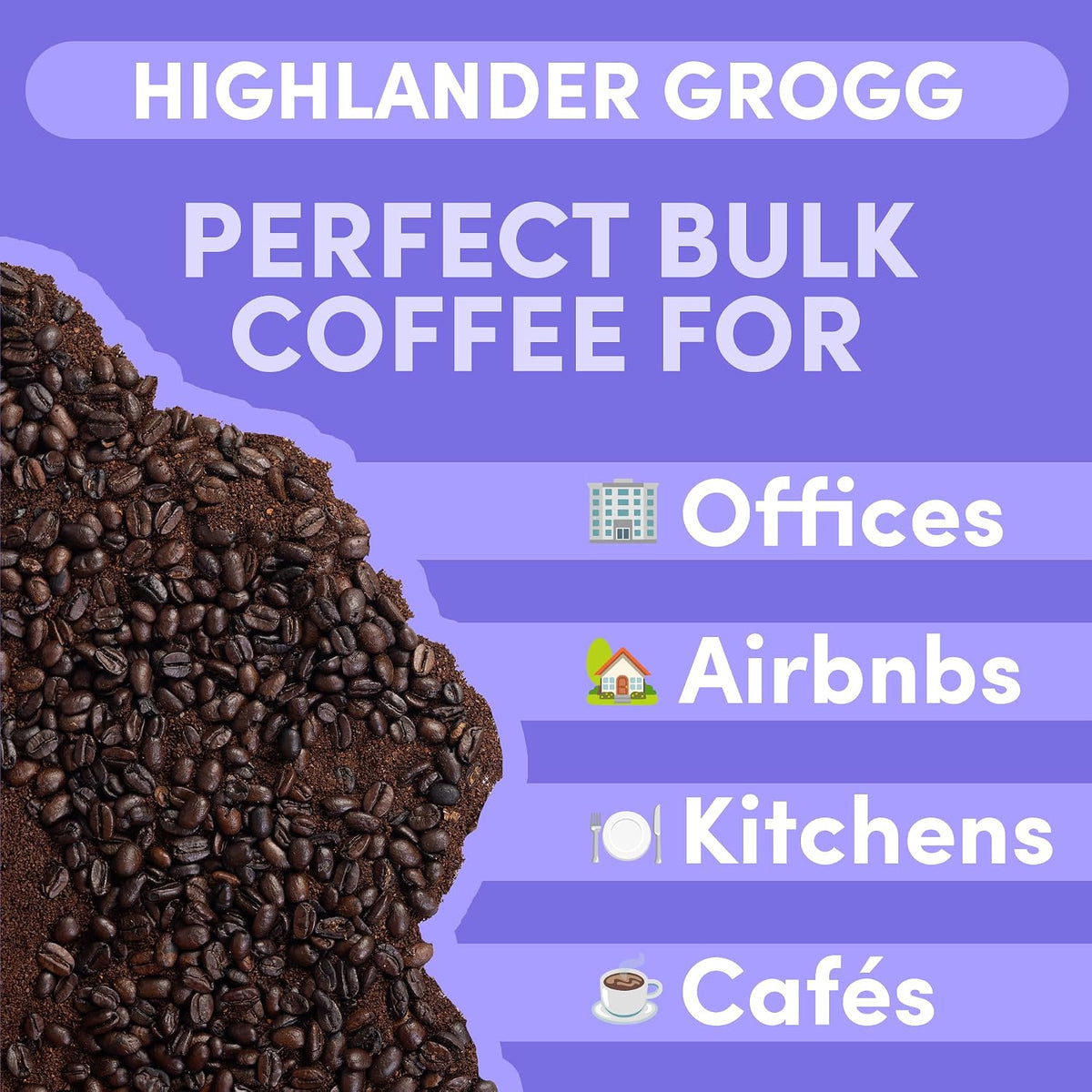 Sarasota Coffee Whole Bean Highlander Grogg | Medium Roast Gourmet Flavored Coffee Beans | Low Acid, Mold Free, Specialty Grade Flavored Bulk Beans | 5lb (80 oz)