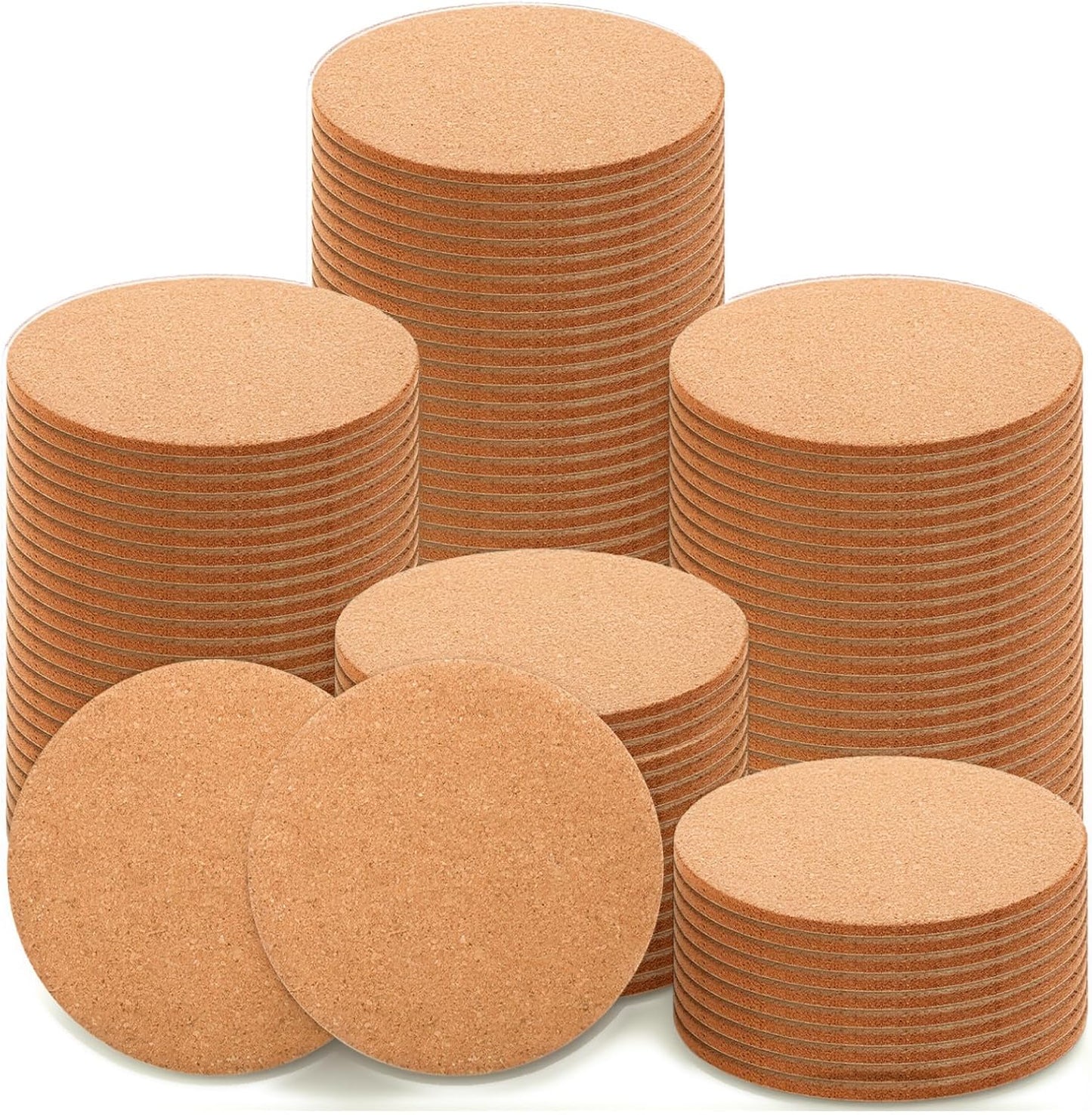 100Pcs Cork Coasters 3.5" Round Natural Cork Coaster, 0.12" Thick Absorbent Bulk Coasters, Blank Coaster for Crafts DIY for Wedding, Coffee Bar, Home Decor