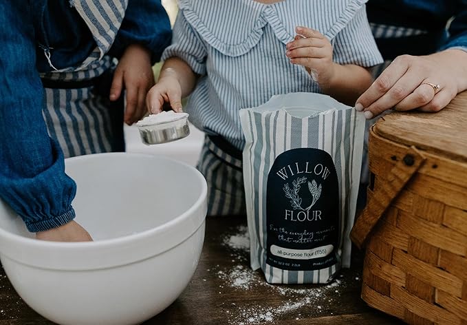 Willow Flour - Authentic French T55 Wheat Flour for Baking, Fine milled, 2.2 (1kg) Bag