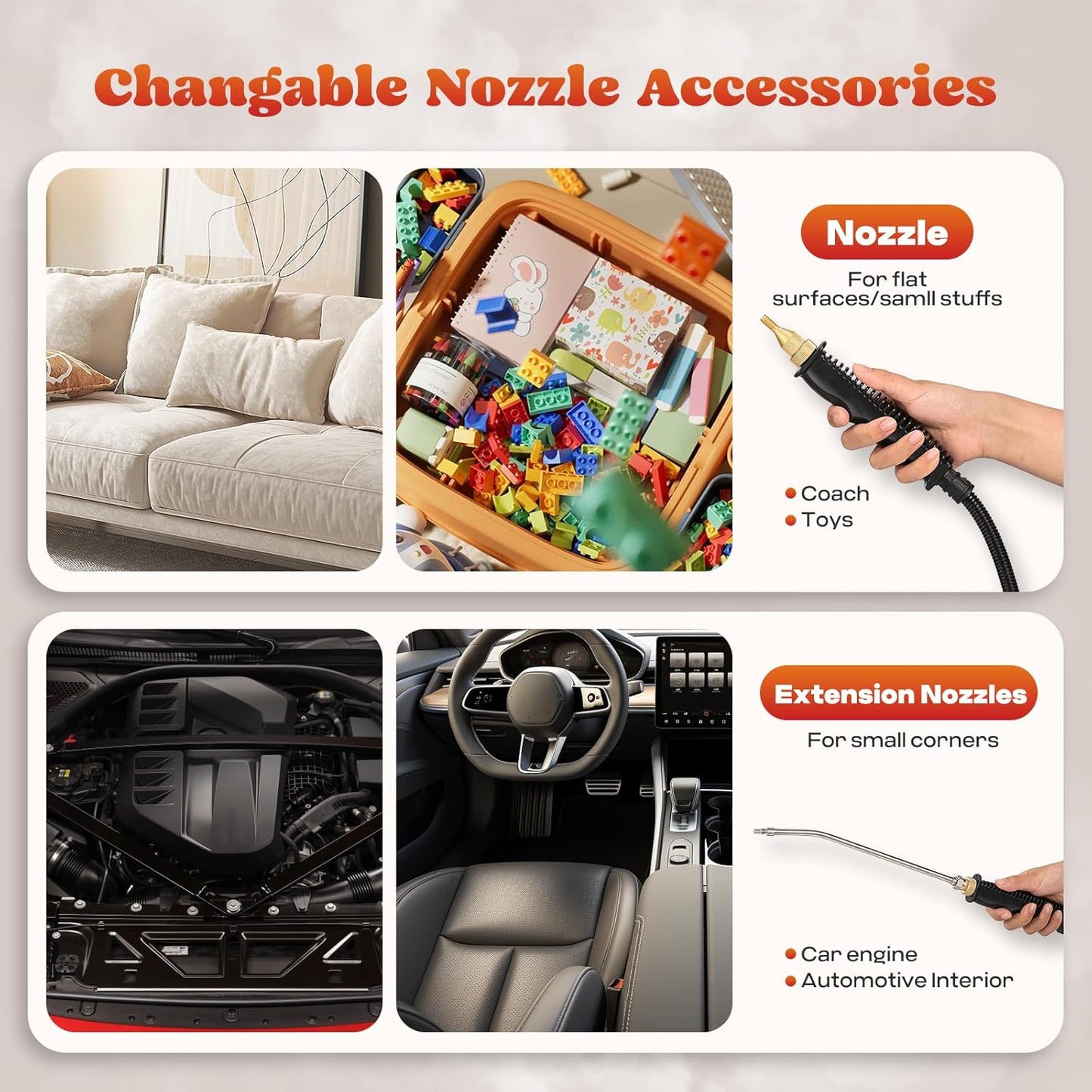 Moongiantgo Handheld Steam Cleaner 2500W High Pressure 1.5L Steamer for Cleaning, Portable Steam Cleaner for Home Kitchen Bathroom, Steam Cleaner for Car Detailing Grout Tile (Army Green)
