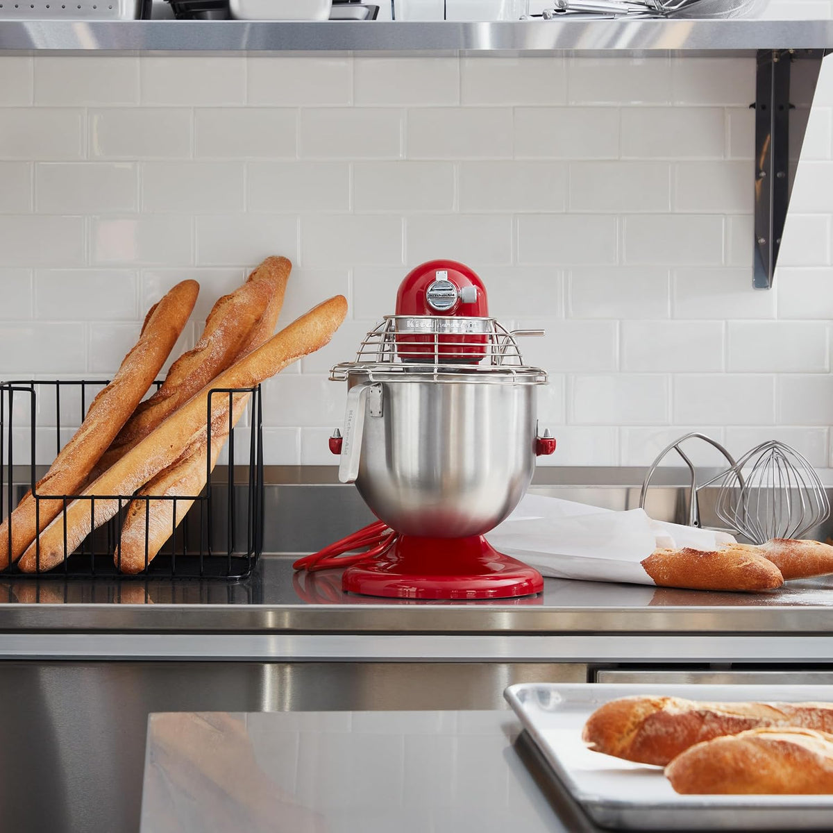 KitchenAid Commercial Series 8 Quart Bowl-Lift Stand Mixer with Stainless Steel Bowl Guard - KSMC895