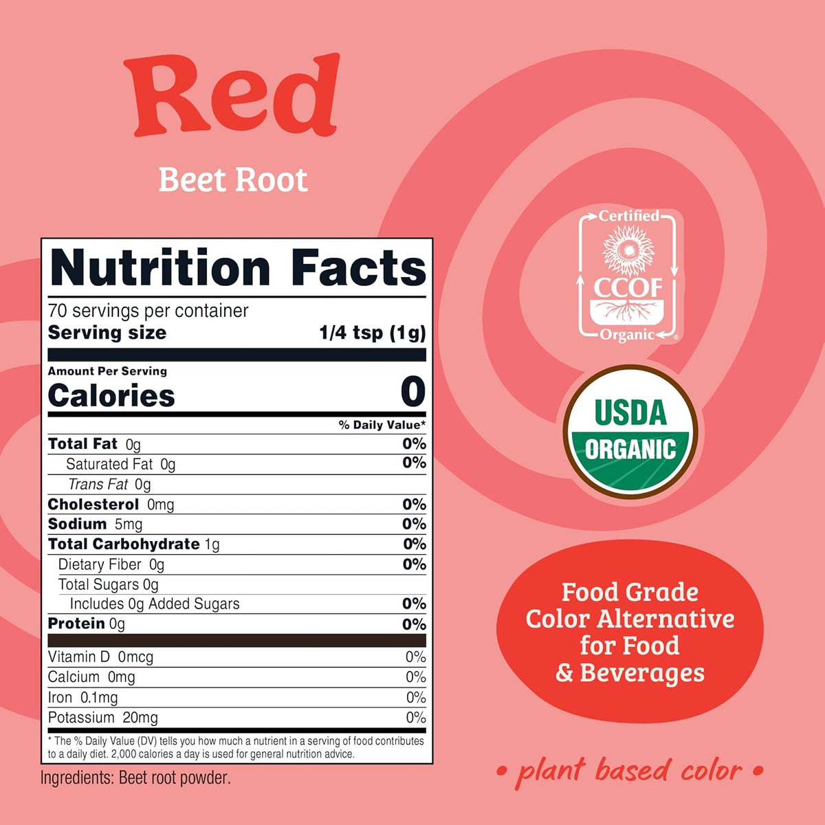 Nutricost Red Plant Based Food Coloring From Beet Root Powder (75 Servings)