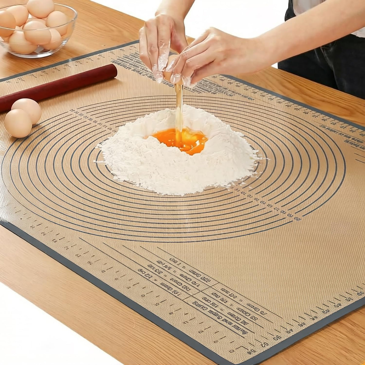 Silicone Pastry Mat 34x26 Inch Nonstick Baking Mat -Perfect for Dough, Pastry, Dough Rolling, Kneading Board, Pie Crust, Bread, Fondant, Pasta/Pizza, Kitchen Counter Mat