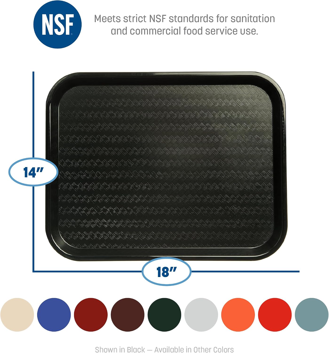 Carlisle Cafe Tray, Fast Food Restaurant Tray, 14 x 18, 1 Count, Black