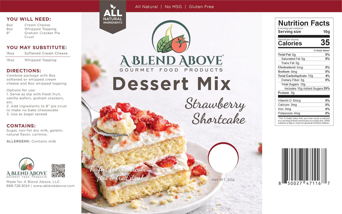 A Blend Above Strawberry Shortcake No-Bake Dessert Mix