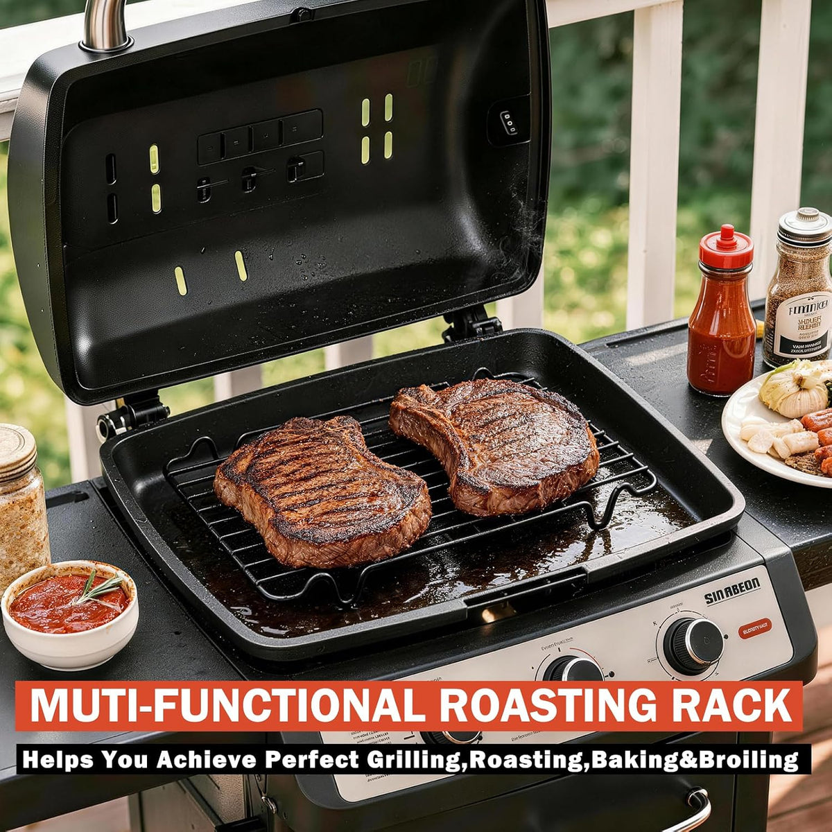 Nonstick Roasting Rack, Heavy-Duty Fit for Turkey Roasting Pan 12"x 7.5"