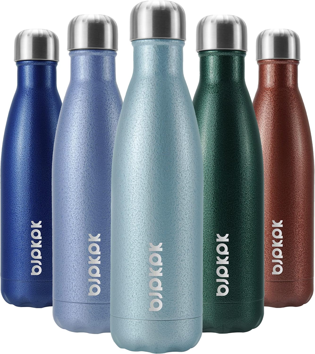 Bjpkpk Stainless Steel Water Bottle 17Oz Double Wall Vacuum Insulated Bottle,Magnetite Turquoise
