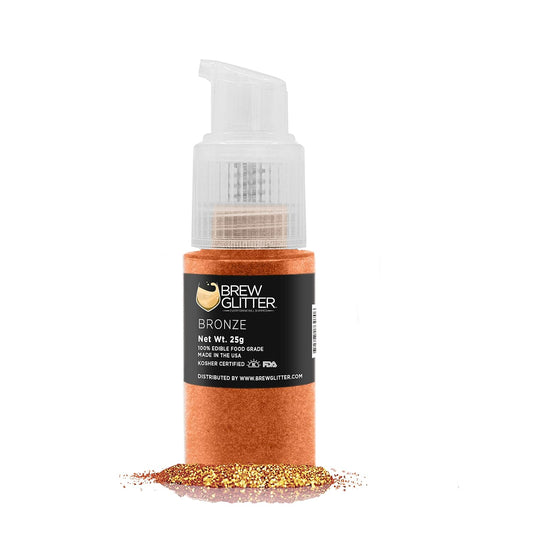 Brew Glitter Edible Drink Glitter Pump 1x 25g for Cocktails, Beer, &amp; Beverages (Bronze)