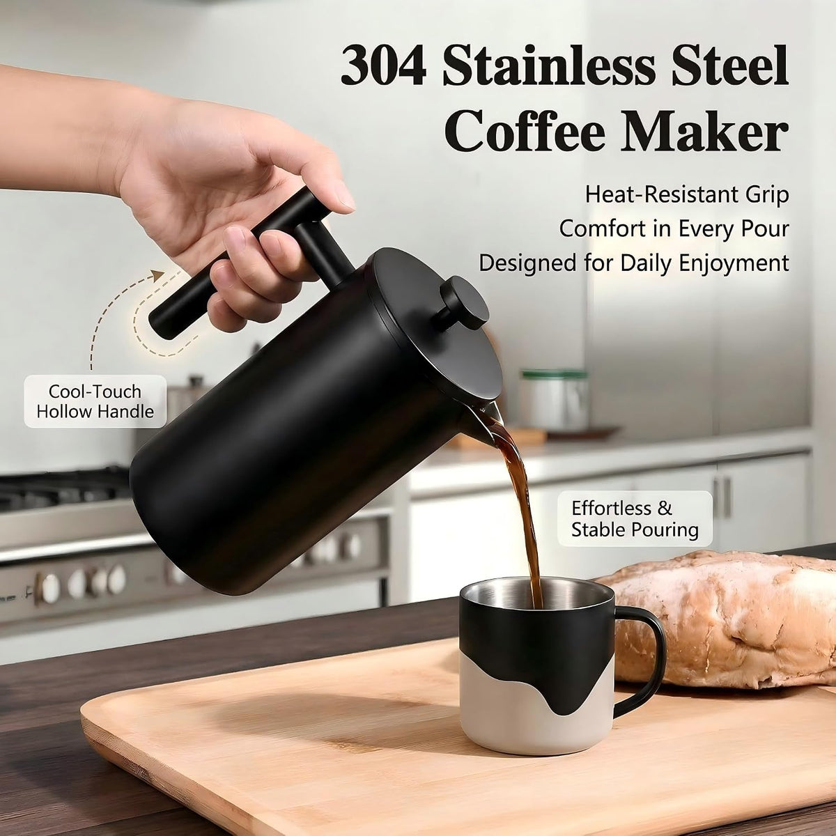 YJX 34oz Black Coffee Maker