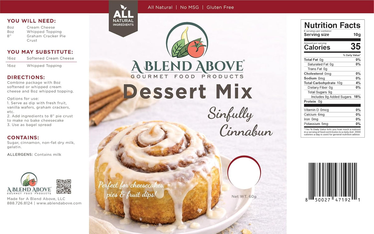 A Blend Above Sinfully Cinnabun dip Mix - No-Bake Desserts
