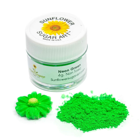 Sunflower Sugar Art Neon Green Glow In The Dark Petal Dust Food Color - Deep, Rich Green Matte Powder Cake Accessories for