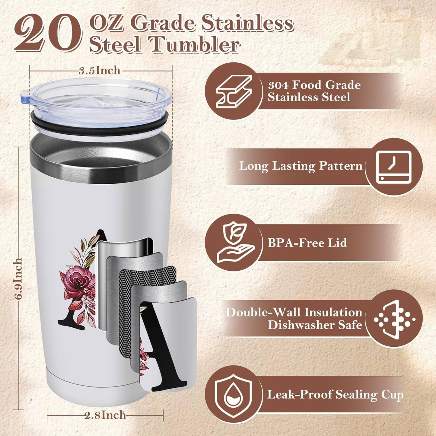 20 Oz Insulated Coffee Cup Lid Car Tumbler Mug Cute Mug Tween College Country Girl 18 19 Year Old Birthday Regalos De Cumpleaños Navidad Mujer Mama Gift Mi Novia Maestra 14 Febrero San Valentín Ideas
