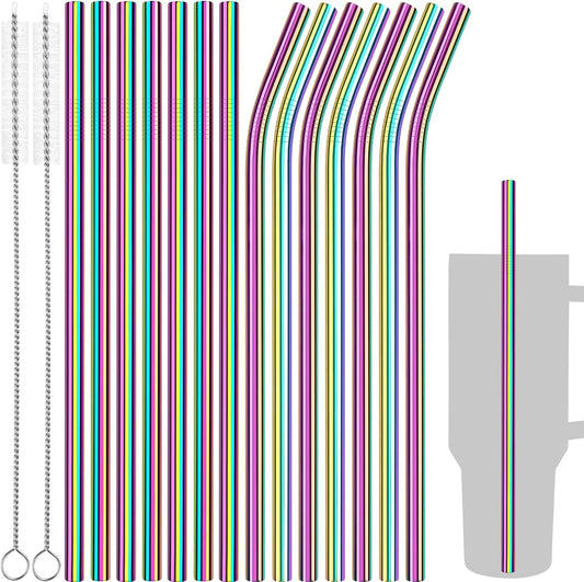 Tomorotec 14PCS Stainless Steel Straws Fit for 30oz Stanley Tumblers