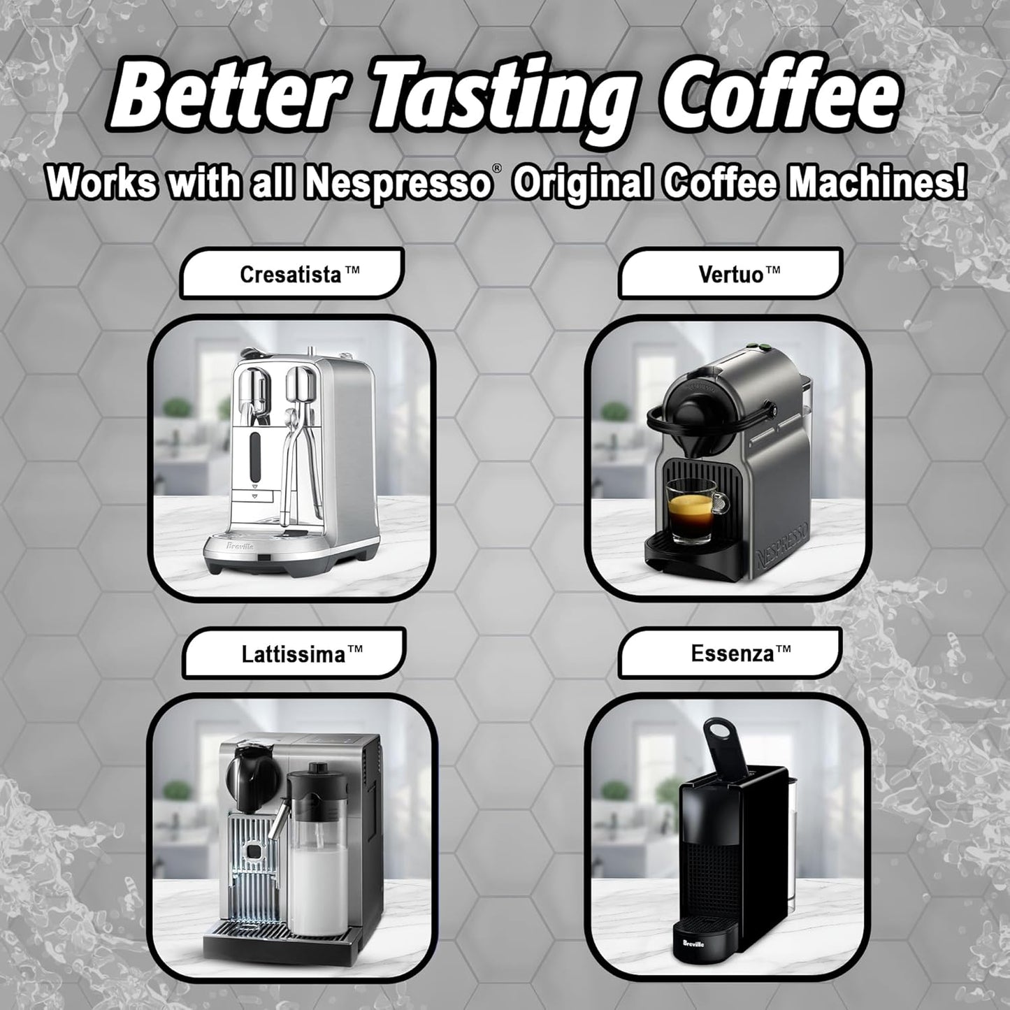 Quick & Clean 16-Pack Cleaning Pods Compatible with Nespresso Original Single Serve Espresso Machines - Removes Stains, Non-Toxic and Eco-Friendly