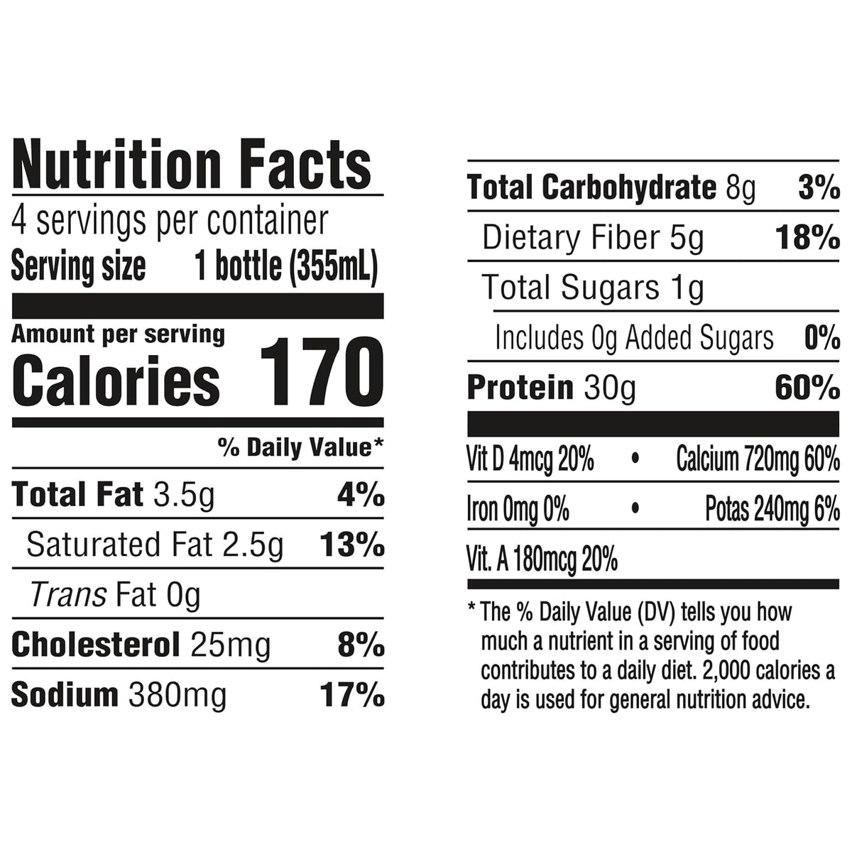 Oikos Protein Shake, Salted Caramel, 30g Protein, 12 fl oz, 4 Count