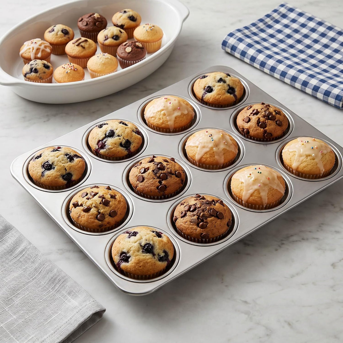 Homikit Stainless Steel Muffin Pan 12 Cups, 1 Pack Cupcake Tins Non Toxic