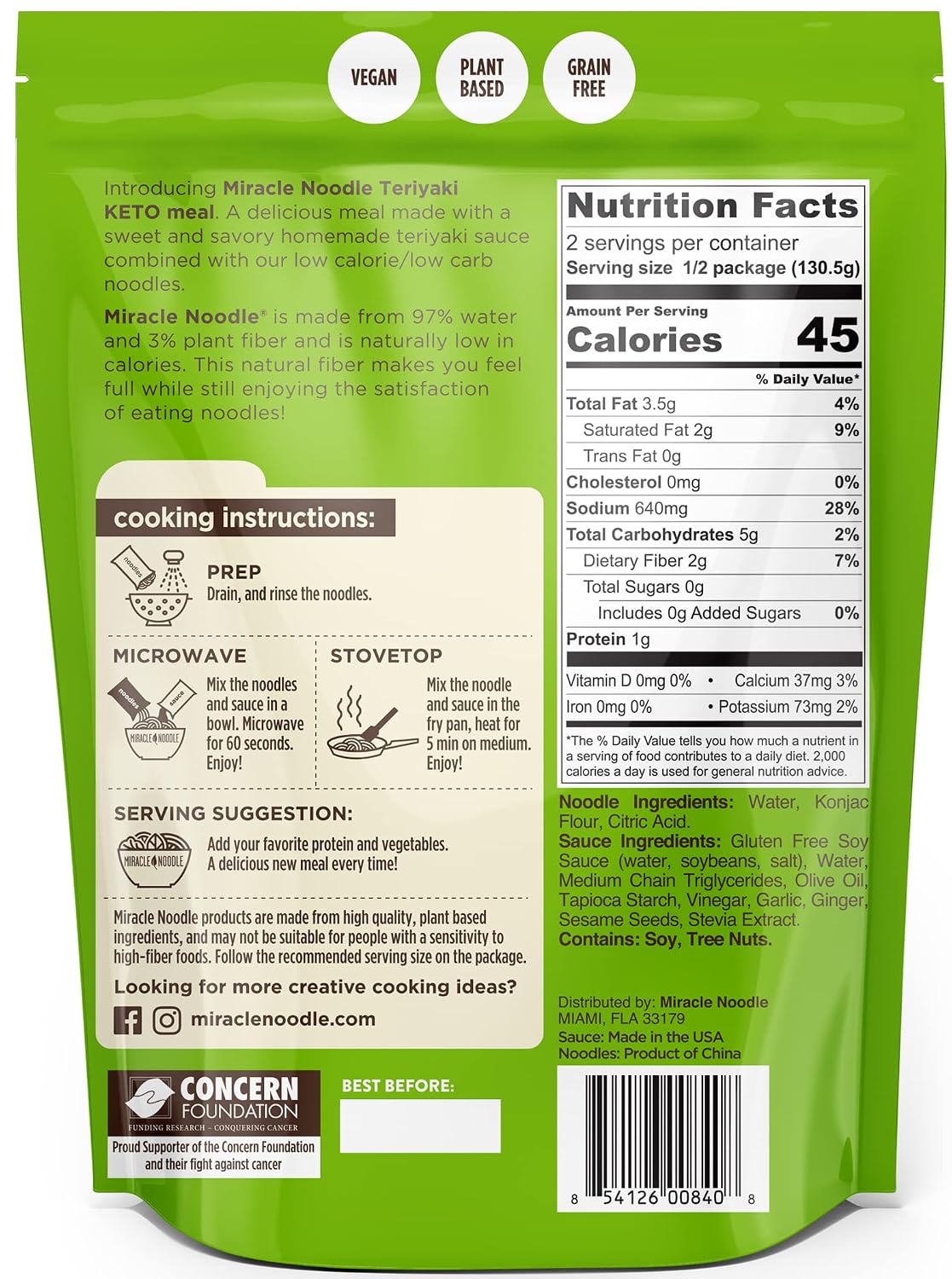 Miracle Noodle Ready to Eat Teriyaki Pasta, 9.2 Oz (Pack of 6)