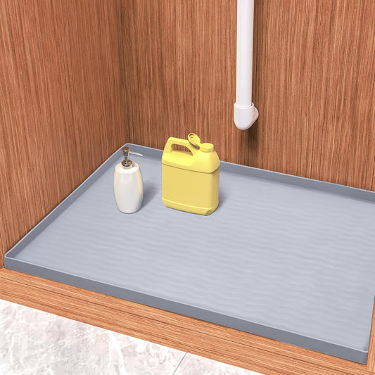URMONA Waterproof Silicone Under Sink Mat 22'' x 19'' Shelf Liner for Kitchen and Bathroom, Cabinet and Counter Protector,