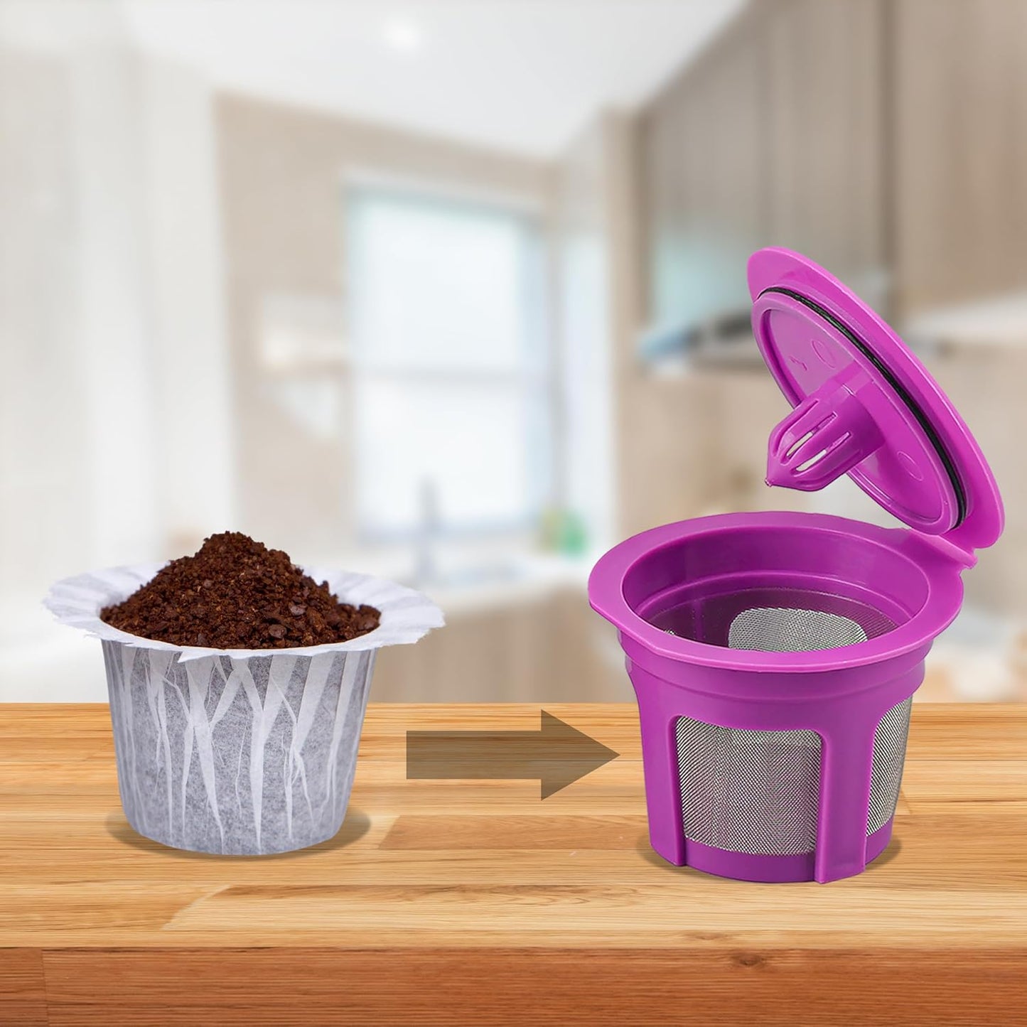 Irmidi 100 Count Disposable Coffee Paper Filters,Compatible with Keurig Brewers Single Serve 1.0 and 2.0, Fit all Reusable Coffee Pods.