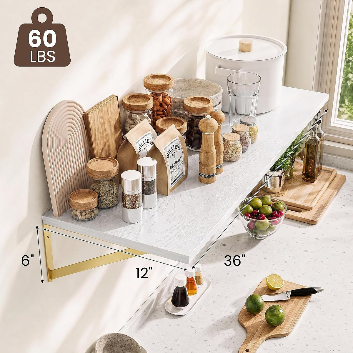 Dreamland Wall Mounted Floating Shelves Set of 2