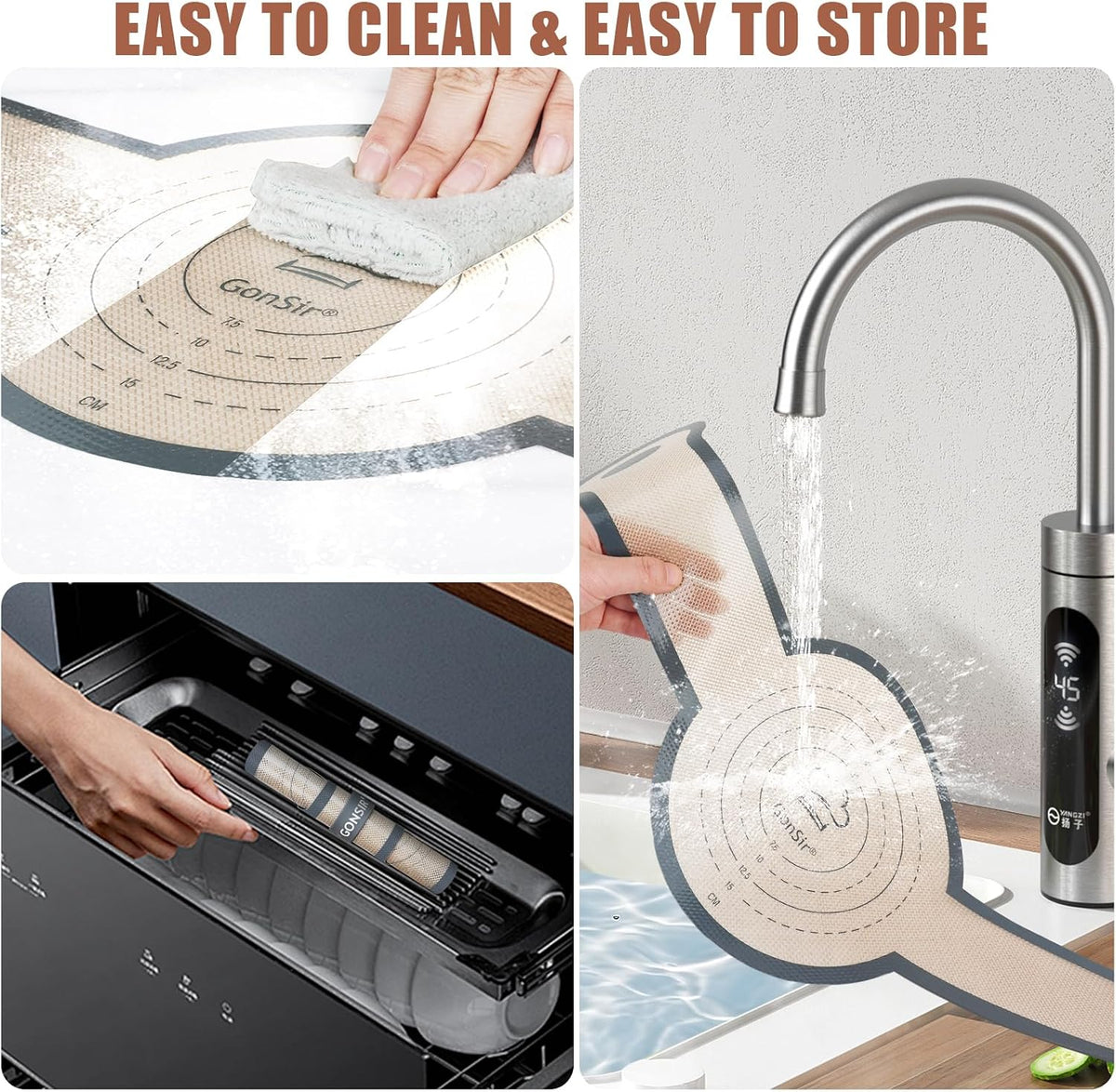 Silicone Bread Sling, 2 Pcs Silicone Baking Sling with Longer Handles, Non-Stick &amp; Easy Clean Dutch Oven Baking Mat to Transfer SourDough Easily, Reusable Bread Mat Set