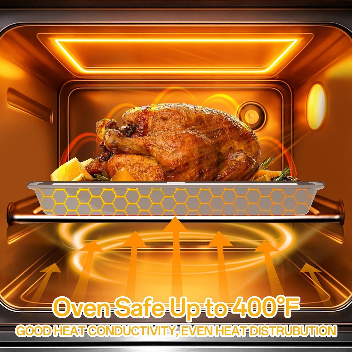 Ohtomber 3 Pack Heavy Duty Stainless Steel Baking Sheet Set, 9/12/16 Inch | Heavy Duty, Cookie Sheet Pans for Baking Roasting Oven Baking, Oven Safe, Sturdy Kitchen Bakeware Trays