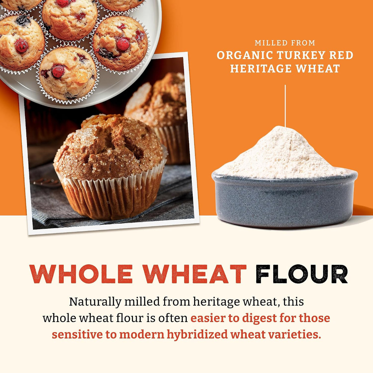 Sunrise Flour Mill Heritage Organic Whole Wheat Flour - 5 lbs