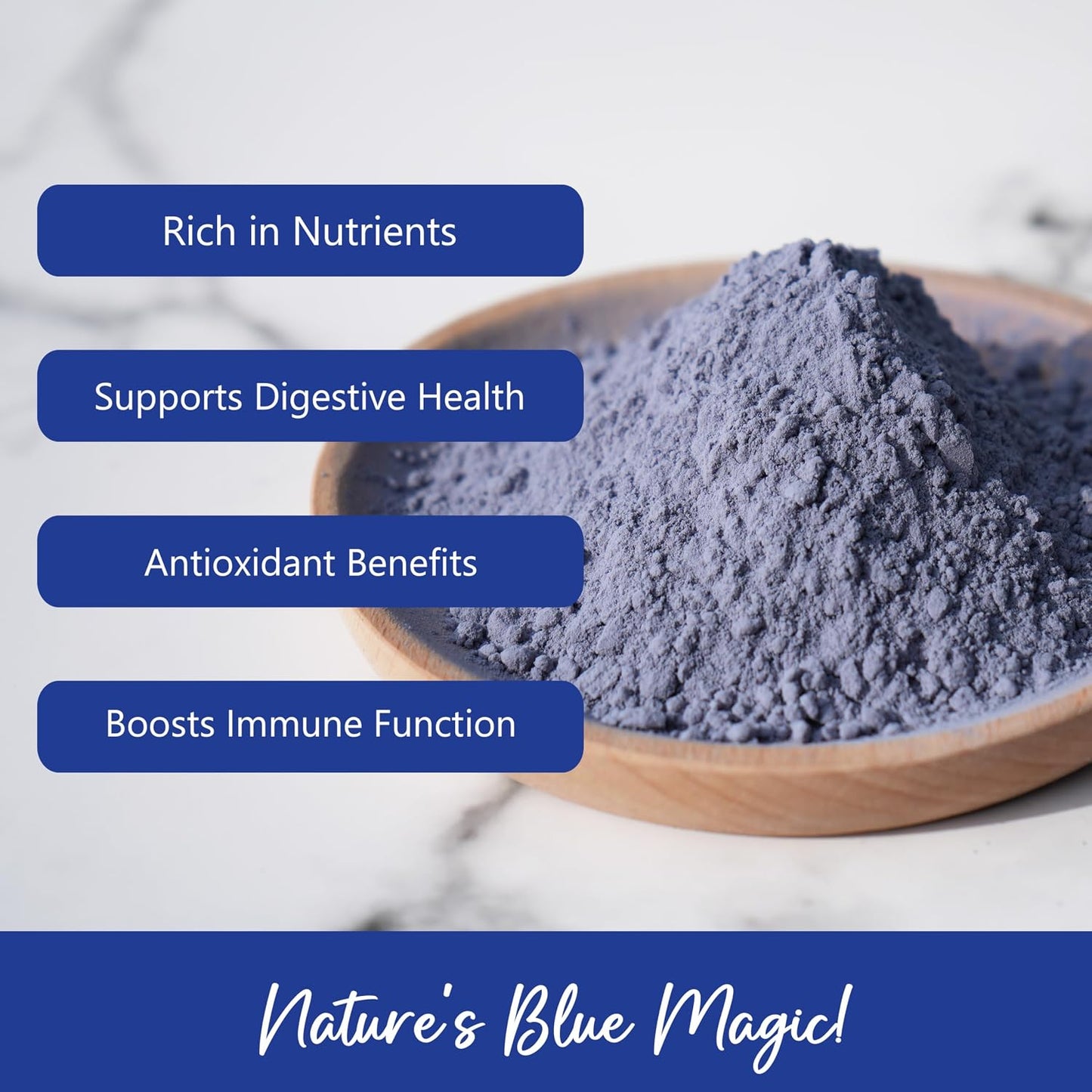 NPG Freeze Dried Blue Butterfly Pea Flower Powder 7 Oz | Natural Blue Color, perfect for lattes, tea, lemonade, smoothies, desserts and baking, caffeine free, vegan, all natural