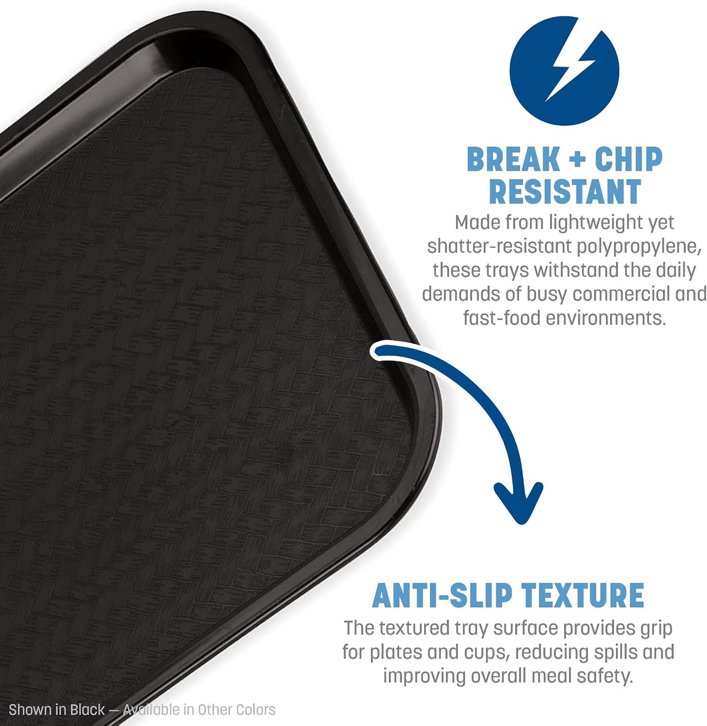Carlisle Cafe Tray, Fast Food Restaurant Tray, 14 x 18, 1 Count, Black