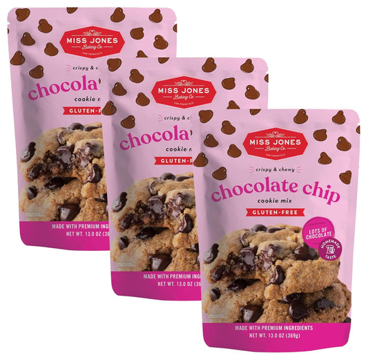 Miss Jones Baking Chocolate Chip Cookie Mix - Whole Grains, More Chocolate Chips, 50% Lower Sugar, Naturally Sweetened