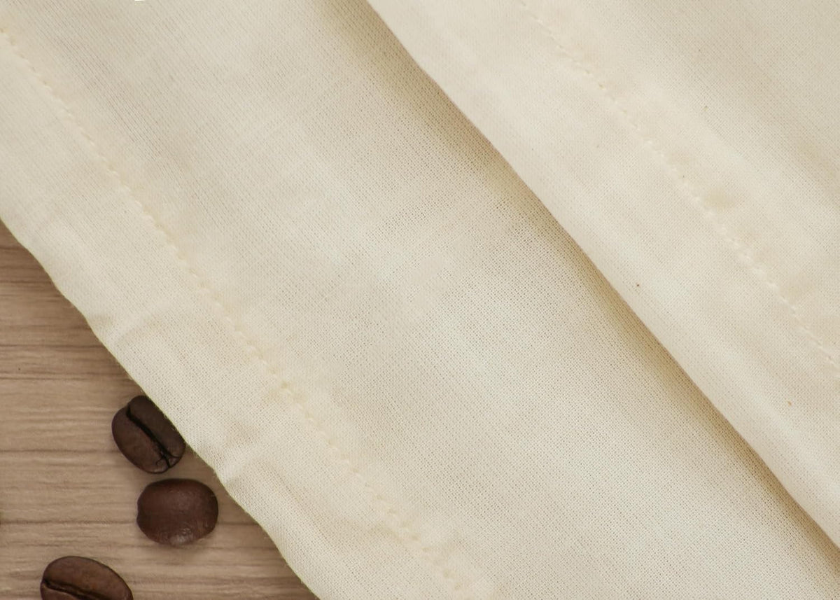 3 Pack Reusable Cold Brew Coffee Bags - 100% Organic Cotton Reusable Cold Brew Coffee Filters Bags - Large Coffee Sock Filters - Mason Jar Cold Brew Bags - Washable Coffee Filter Pouch (Large 12"x8")