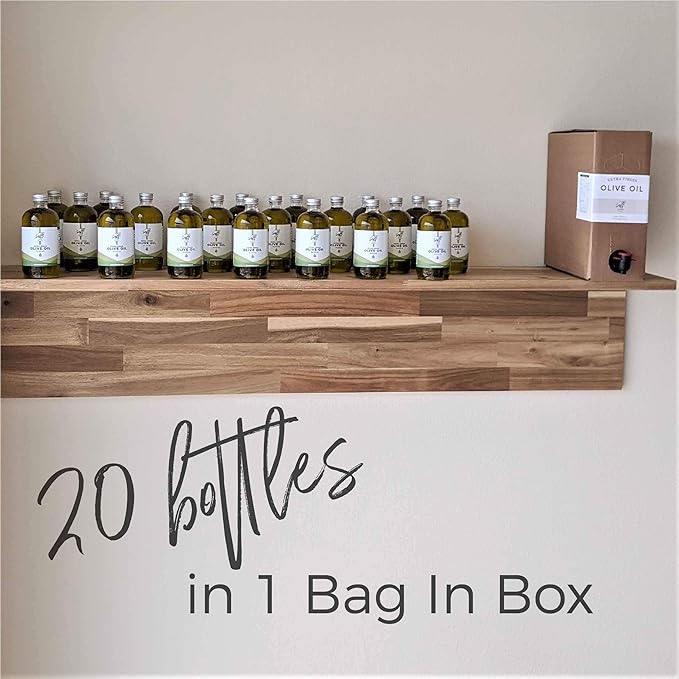 SAFFI SAANA 5L Arbequina Extra Virgin Olive Oil – Used by 30+ MICHELIN Star Restaurants - First Cold Pressed, Single-Origin, La Estrella, Chile – High Polyphenols – Sustainable Bag-in-Box Bulk Packaging, Gluten Free
