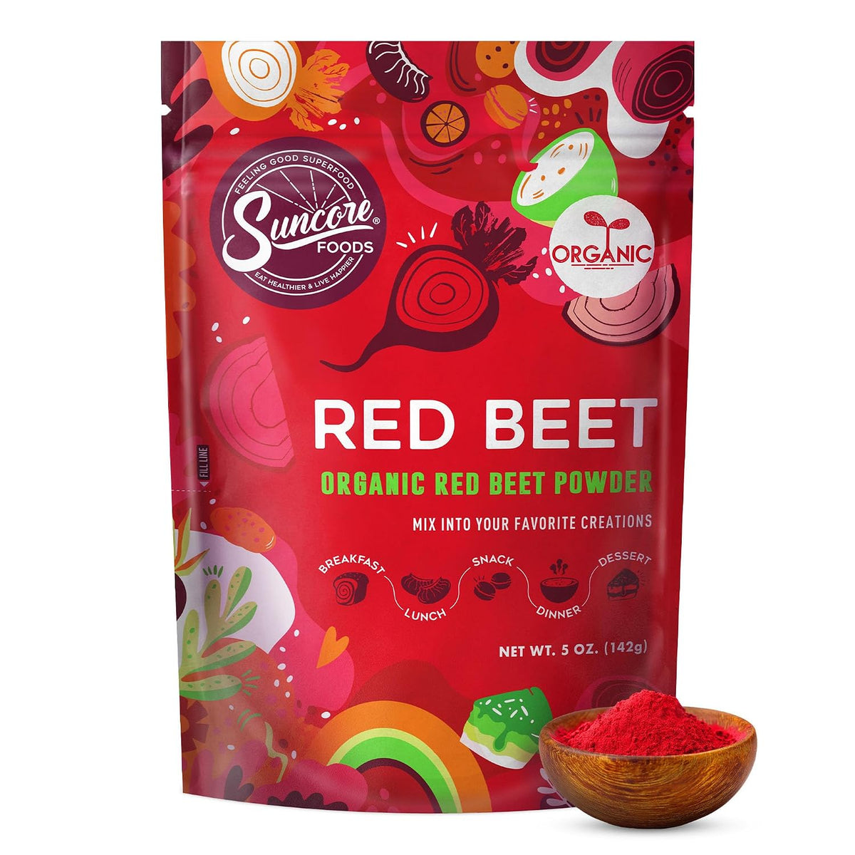 Suncore Foods Organic Red Beet Powder 5oz (Beetroot)