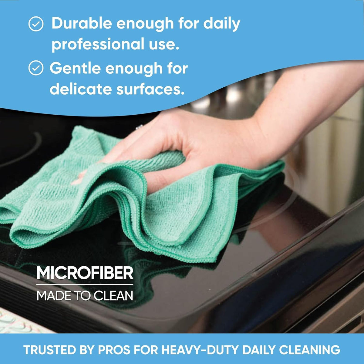 Microfiber Wholesale Bulk Black Microfiber Towels 12" x 12" Case of 400 – High-Density All-Purpose Cleaning Cloths for Car Washes, Auto Shops &amp; Professional Cleaning – No Fraying Reusable Long-Lasting